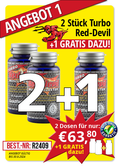  September-Angebot 1  Turbo Red-Devil 2 Dosen + 1 gratis dazu